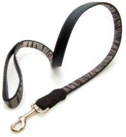 Vital Pet Products Zebra Style Leather Lead Black/White