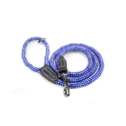 Great&Small Rope Lead Blue With Leather