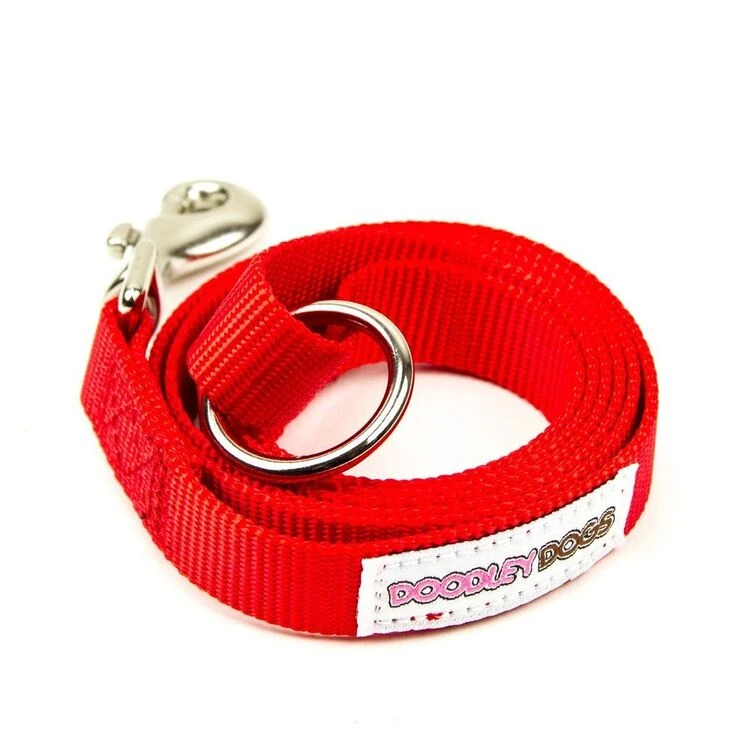 Great&Small Doodley Dogs Plain Nylon Lead Red 1 Great&Small Doodley Dogs Plain Nylon Lead Red