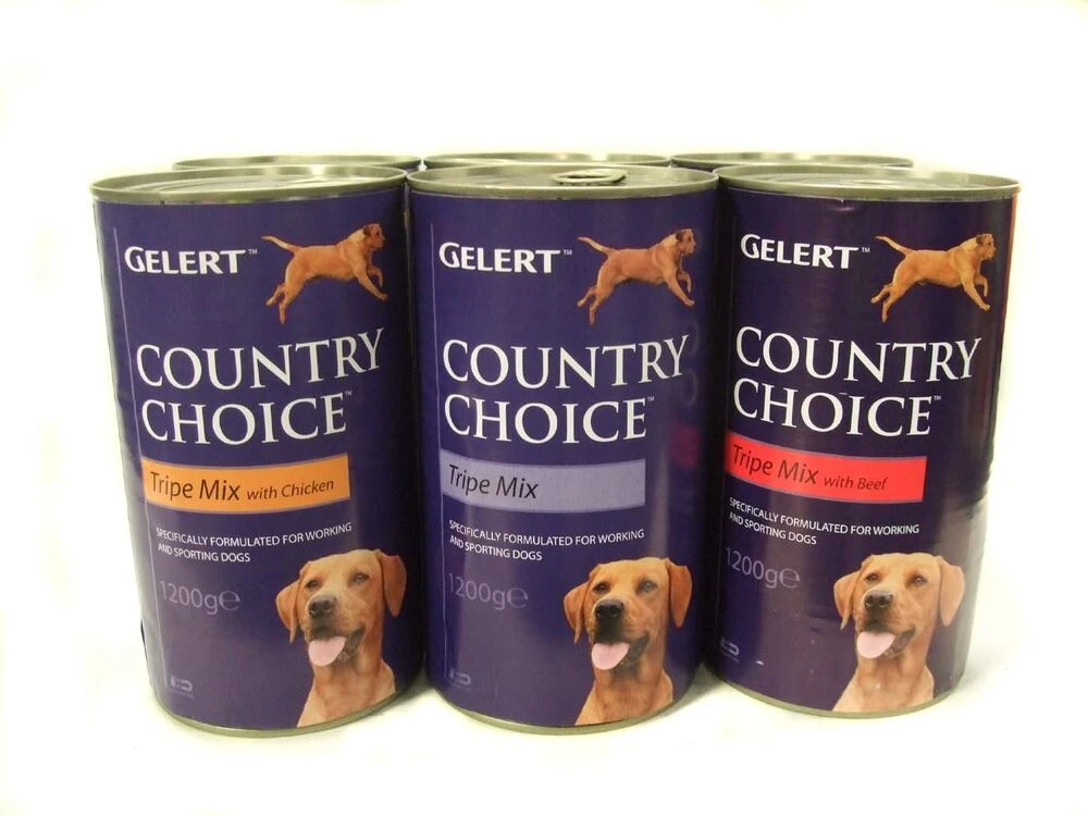 6 X 1200g Gelert Country Choice Tripe Mix Wet Dog Food Variety Pack 1 6 X 1200g Gelert Country Choice Tripe Mix Wet Dog Food Variety Pack