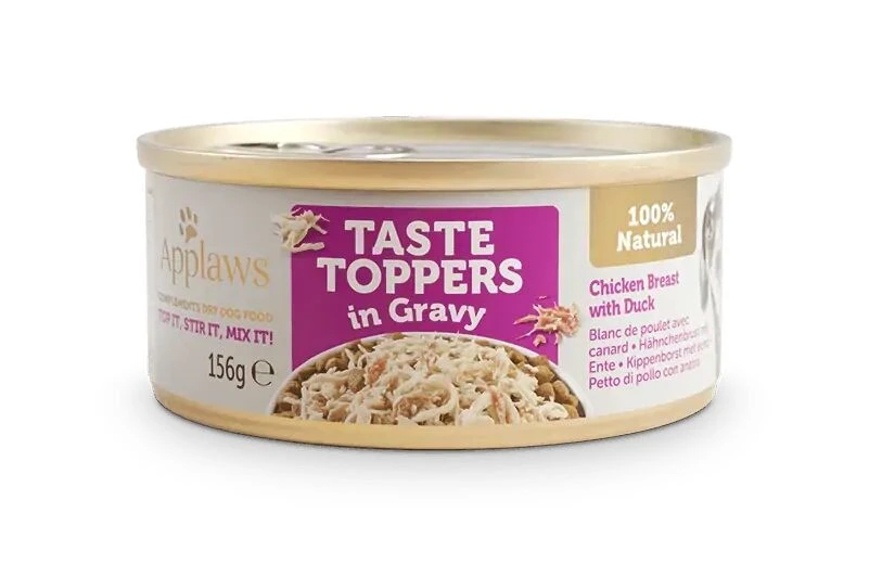 12 X Applaws Taste Toppers Natural Chicken & Duck In Gravy Tin Dog Food 156g 1 12 X Applaws Taste Toppers Natural Chicken & Duck In Gravy Tin Dog Food 156g