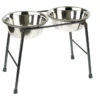 Classic High Stand Dog Food Feeder With 2 X Stainless Bowls