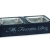 Designed By Lotte Melamine Double Diner My Favourite Dog Bowl Grey