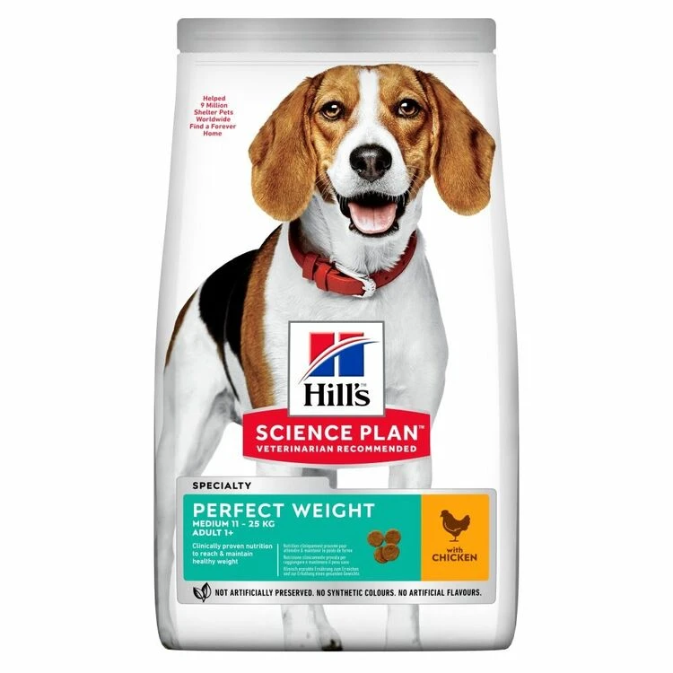 Hill's Science Plan Adult Perfect Weight Medium Dry Dog Food Chicken 2kg 1 Hill's Science Plan Adult Perfect Weight Medium Dry Dog Food Chicken 2kg