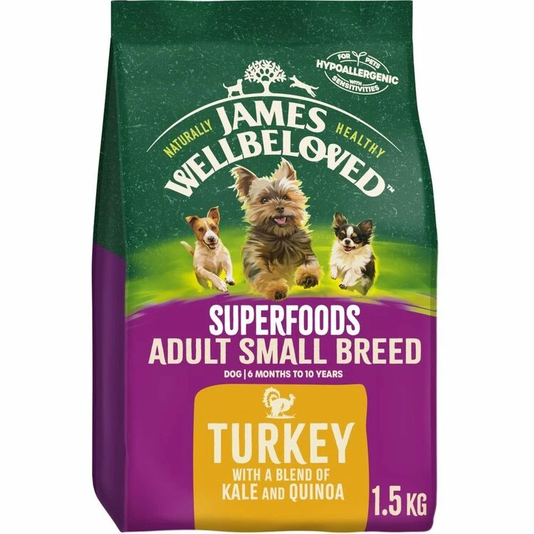 James Wellbeloved Dog Food Adult Small Breed With Turkey 1.5kg 1 James Wellbeloved Dog Food Adult Small Breed With Turkey 1.5kg