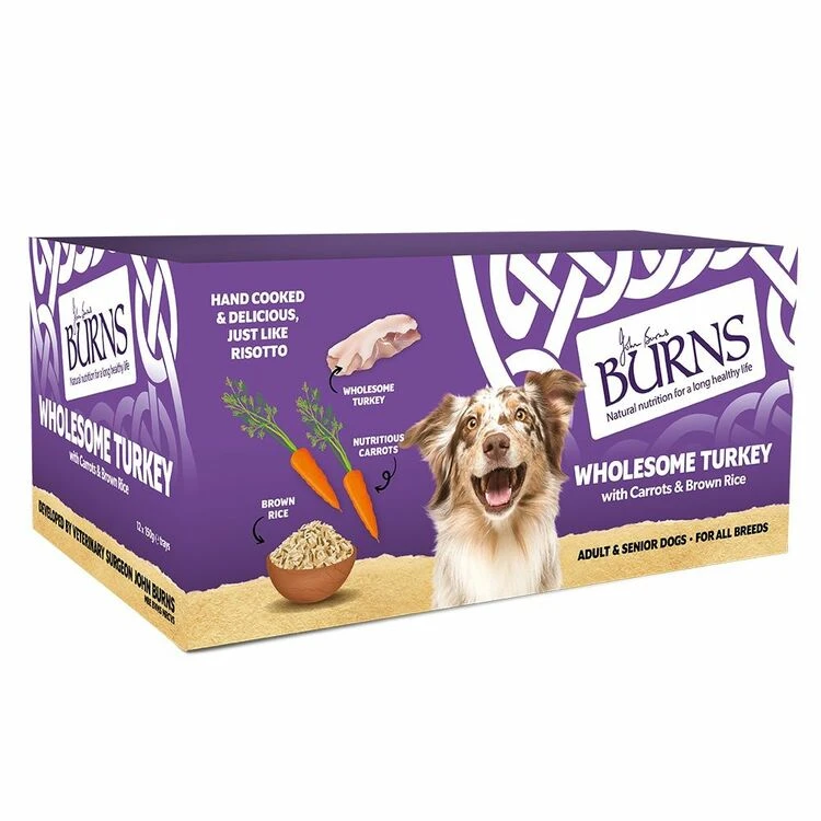 12 X Burns Wholesome Turkey Dog Food 150g 1 12 X Burns Wholesome Turkey Dog Food 150g