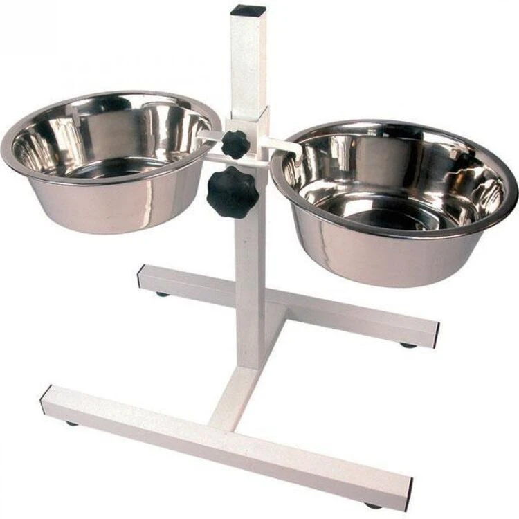 Rosewood Adjustable Height Double Diner Dog Feeding Stand 1 Rosewood Adjustable Height Double Diner Dog Feeding Stand