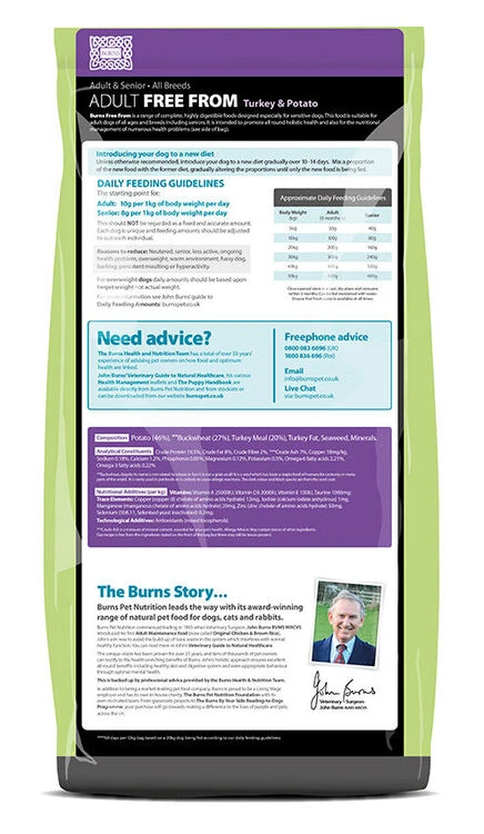 Burns Adult Free From Turkey And Potato Dog Food 6 Burns Adult Free From Turkey And Potato Dog Food - Image 6