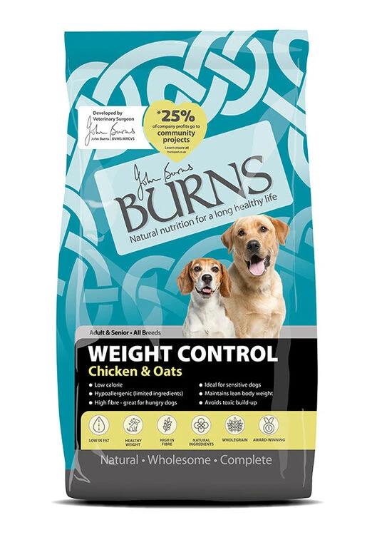 Burns Weight Control+ Chicken & Oats Adult & Senior Dog Food 1 Burns Weight Control+ Chicken & Oats Adult & Senior Dog Food
