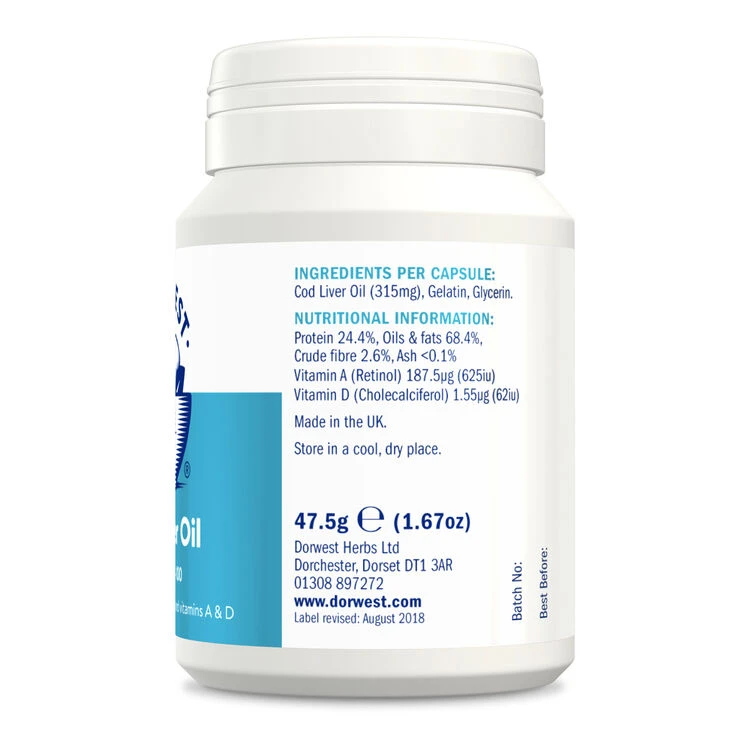 Dorwest Cod Liver Oil Capsules 3 Dorwest Cod Liver Oil Capsules - Image 3