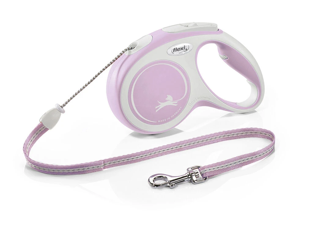 Flexi New Comfort Retractable Cord Dog Lead Rose