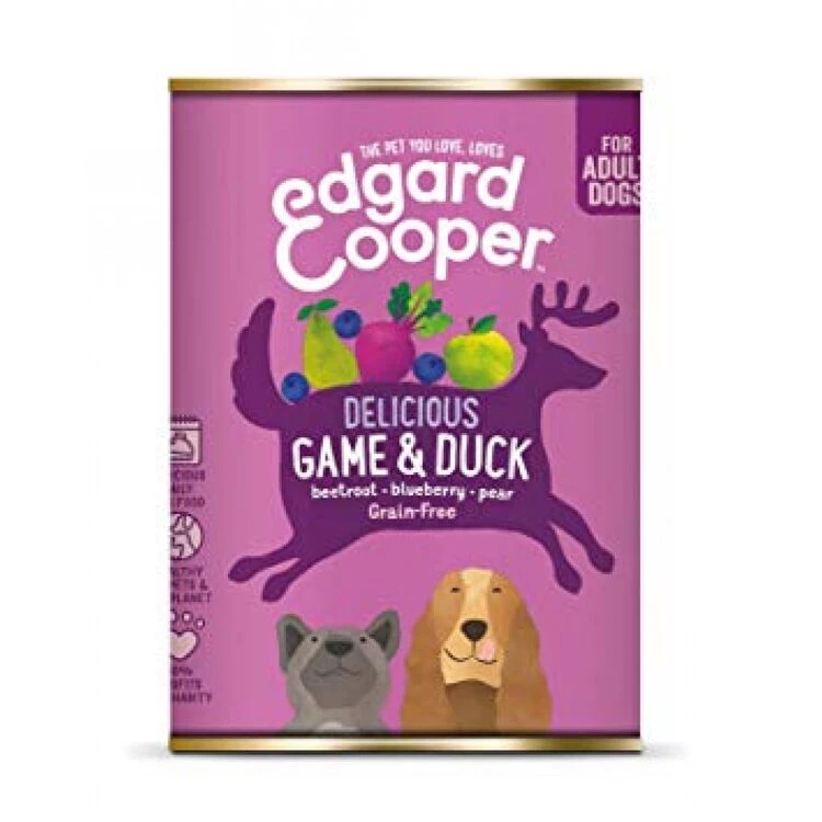 6 X Edgard & Cooper Dog Wet Tin Game & Duck 400g 1 6 X Edgard & Cooper Dog Wet Tin Game & Duck 400g