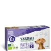 4 X Yarrah Organic Dog Grain Free Pate Multipack Beef Chicken & Turkey 6x150g